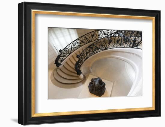 Circular Staircase with the Statue Ugolino and His Son by Jean-Baptiste Carpeaux-G & M Therin-Weise-Framed Photographic Print