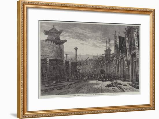 Circular-Street, Pekin-Eduard Hildebrandt-Framed Giclee Print