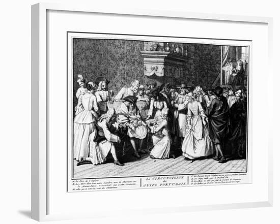 Circumcision Ceremony Among Portuguese Jews, 1725-Bernard Picart-Framed Giclee Print