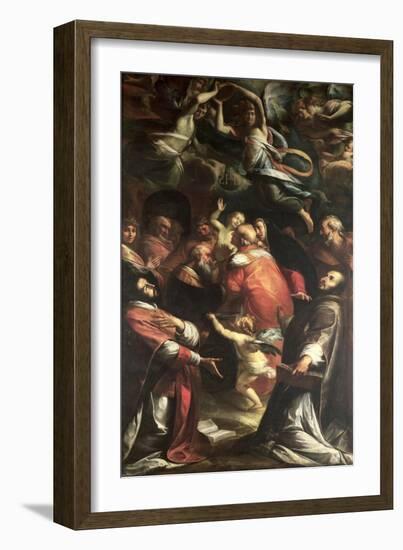 Circumcision of Christ with St. Ignatius of Loyola and St. Francis Xavier-Giulio Cesare Procaccini-Framed Giclee Print