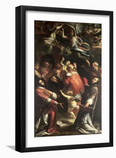 Circumcision of Christ with St. Ignatius of Loyola and St. Francis Xavier-Giulio Cesare Procaccini-Framed Giclee Print