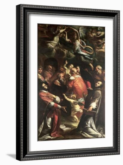 Circumcision of Christ with St. Ignatius of Loyola and St. Francis Xavier-Giulio Cesare Procaccini-Framed Giclee Print