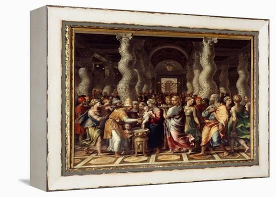 Circumcision Religious Ceremony for the Circumcision of Christ, 16Th Century (Oil on Canvas)-Giulio Romano-Framed Premier Image Canvas