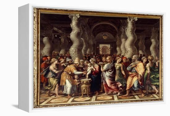 Circumcision Religious Ceremony for the Circumcision of Christ, 16Th Century (Oil on Canvas)-Giulio Romano-Framed Premier Image Canvas