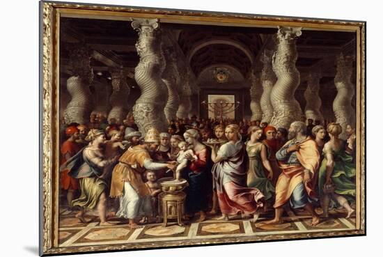 Circumcision Religious Ceremony for the Circumcision of Christ, 16Th Century (Oil on Canvas)-Giulio Romano-Mounted Giclee Print