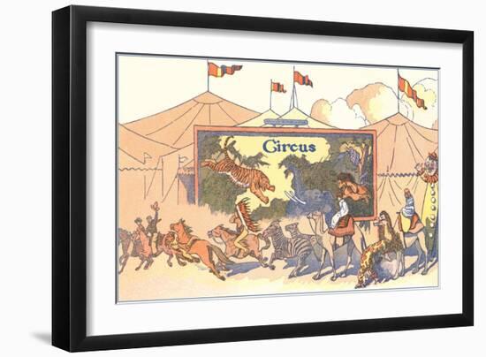 Circus Animals-null-Framed Art Print