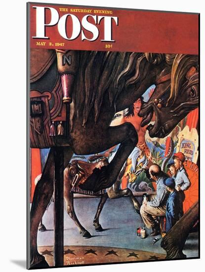 "Circus Artist" Saturday Evening Post Cover, May 3,1947-Norman Rockwell-Mounted Premium Giclee Print