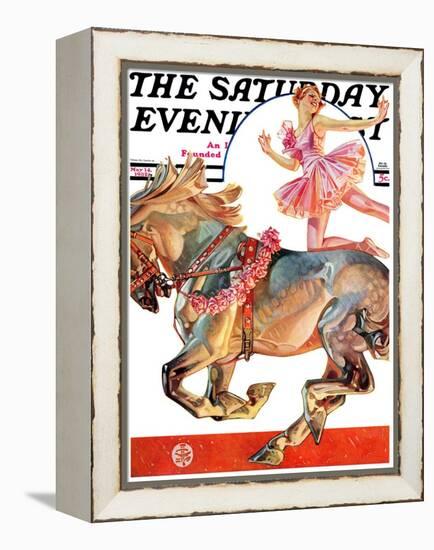 "Circus Bareback Rider," Saturday Evening Post Cover, May 14, 1932-Joseph Christian Leyendecker-Framed Premier Image Canvas