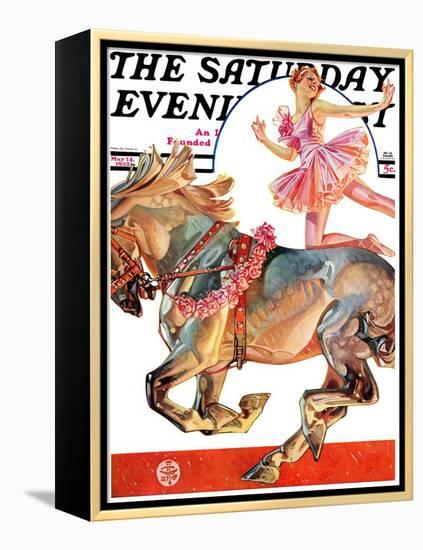 "Circus Bareback Rider," Saturday Evening Post Cover, May 14, 1932-Joseph Christian Leyendecker-Framed Premier Image Canvas