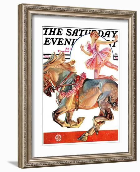 "Circus Bareback Rider," Saturday Evening Post Cover, May 14, 1932-Joseph Christian Leyendecker-Framed Giclee Print