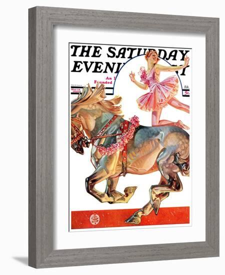 "Circus Bareback Rider," Saturday Evening Post Cover, May 14, 1932-Joseph Christian Leyendecker-Framed Giclee Print