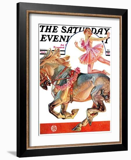 "Circus Bareback Rider," Saturday Evening Post Cover, May 14, 1932-Joseph Christian Leyendecker-Framed Giclee Print