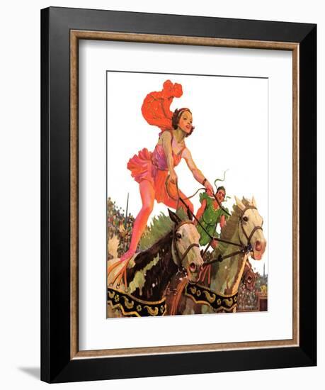 "Circus Bareback Riders,"April 6, 1935-Maurice Bower-Framed Giclee Print