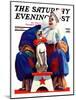 "Circus Clown and Pooch," Saturday Evening Post Cover, June 3, 1939-John E. Sheridan-Mounted Giclee Print
