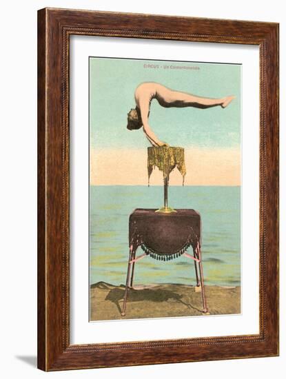 Circus Contortionist at Beach-null-Framed Art Print