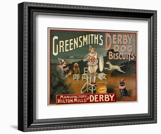 Circus Dogs Advertising "Greensmiths Derby" Dog Biscuits-null-Framed Photographic Print