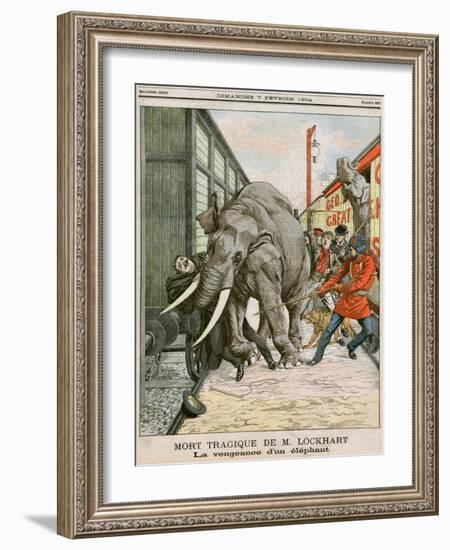 Circus Elephant Accident-null-Framed Art Print