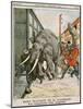 Circus Elephant Accident-null-Mounted Art Print