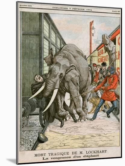 Circus Elephant Accident-null-Mounted Art Print