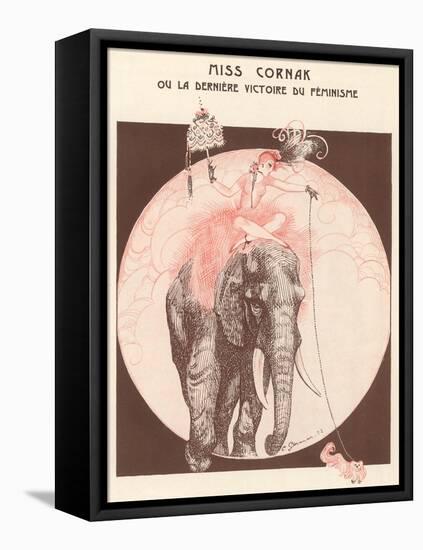 Circus Elephant and His Trainer Miss Cornak-Gesmar-Framed Premier Image Canvas