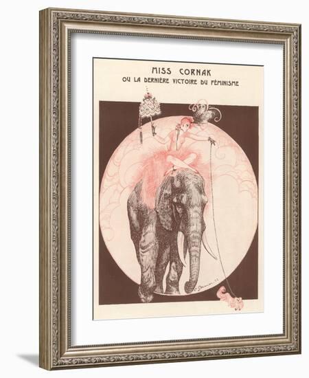 Circus Elephant and His Trainer Miss Cornak-Gesmar-Framed Photographic Print