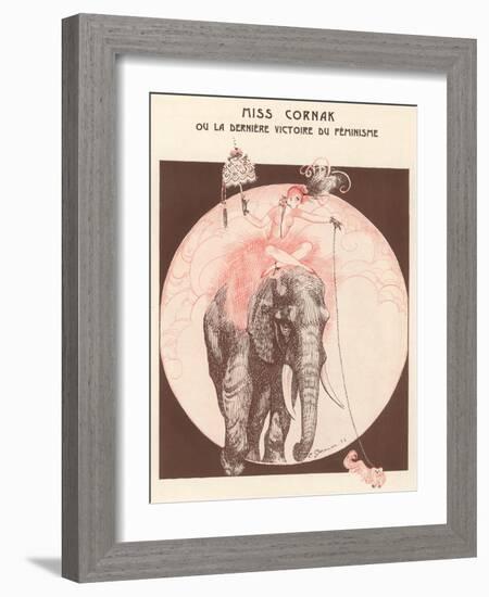 Circus Elephant and His Trainer Miss Cornak-Gesmar-Framed Photographic Print