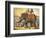 Circus Elephant and Riders-null-Framed Giclee Print