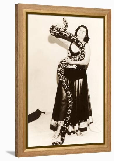 Circus Lady with Large Snake-null-Framed Stretched Canvas