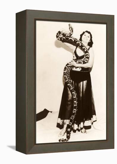 Circus Lady with Large Snake-null-Framed Stretched Canvas