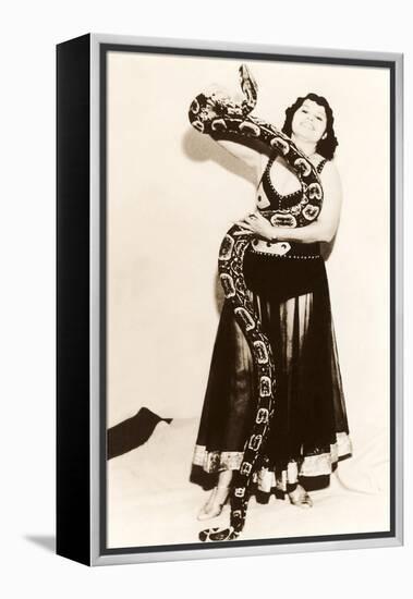 Circus Lady with Large Snake-null-Framed Stretched Canvas