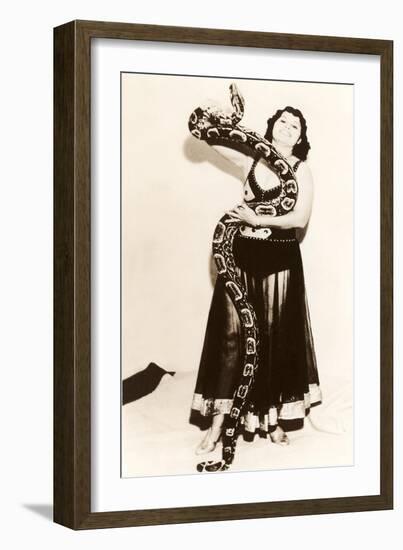 Circus Lady with Large Snake-null-Framed Premium Giclee Print