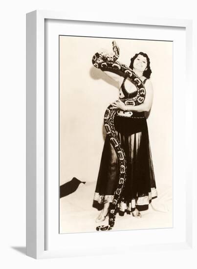 Circus Lady with Large Snake-null-Framed Premium Giclee Print