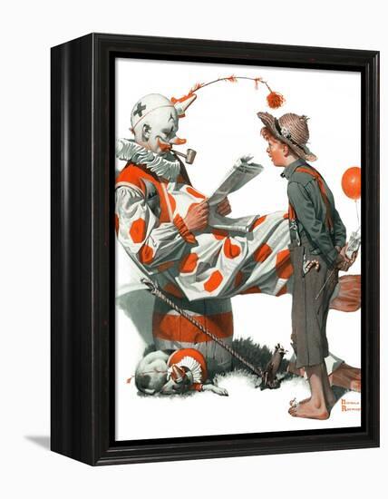 "Circus" or "Meeting the Clown", May 18,1918-Norman Rockwell-Framed Premier Image Canvas