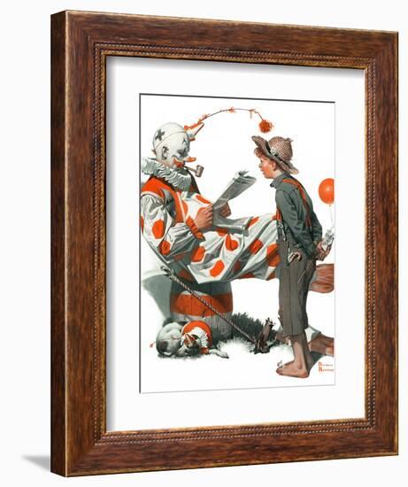 "Circus" or "Meeting the Clown", May 18,1918-Norman Rockwell-Framed Giclee Print