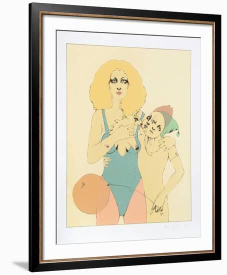 Circus Pair with Balloon-Ramon Santiago-Framed Limited Edition