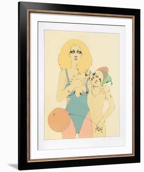 Circus Pair with Balloon-Ramon Santiago-Framed Limited Edition