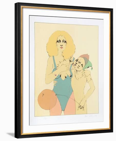 Circus Pair with Balloon-Ramon Santiago-Framed Limited Edition