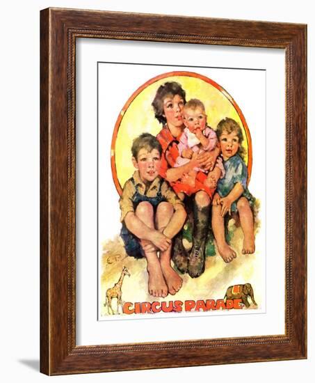 "Circus Parade,"August 25, 1928-Ellen Pyle-Framed Giclee Print