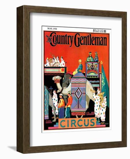 "Circus Parade," Country Gentleman Cover, May 1, 1931-Kraske-Framed Giclee Print