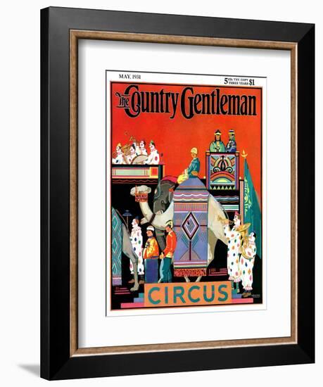"Circus Parade," Country Gentleman Cover, May 1, 1931-Kraske-Framed Giclee Print