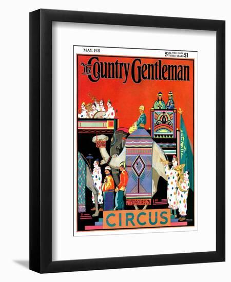 "Circus Parade," Country Gentleman Cover, May 1, 1931-Kraske-Framed Giclee Print