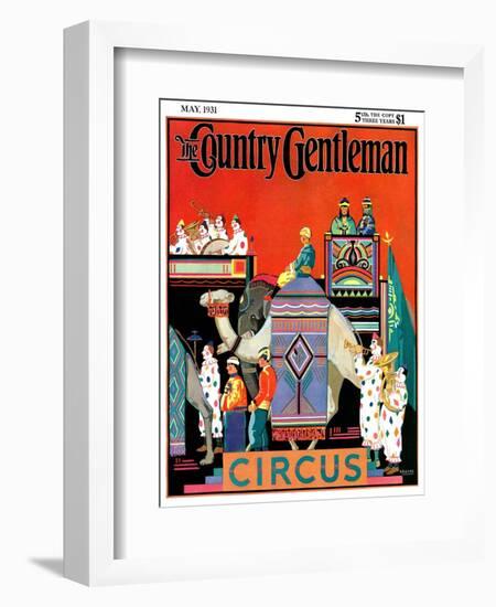 "Circus Parade," Country Gentleman Cover, May 1, 1931-Kraske-Framed Giclee Print