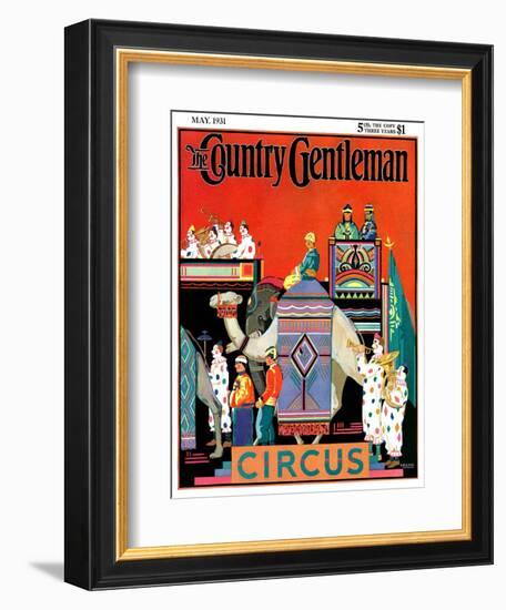 "Circus Parade," Country Gentleman Cover, May 1, 1931-Kraske-Framed Giclee Print