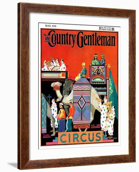 "Circus Parade," Country Gentleman Cover, May 1, 1931-Kraske-Framed Giclee Print