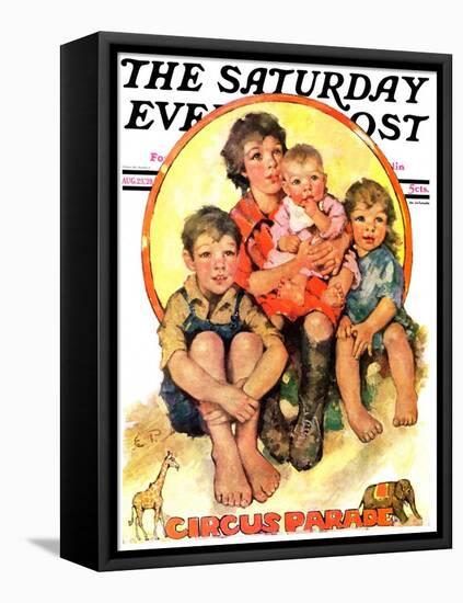 "Circus Parade," Saturday Evening Post Cover, August 25, 1928-Ellen Pyle-Framed Premier Image Canvas
