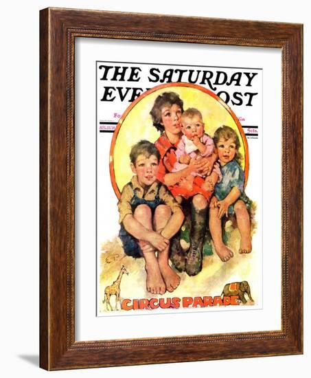 "Circus Parade," Saturday Evening Post Cover, August 25, 1928-Ellen Pyle-Framed Giclee Print