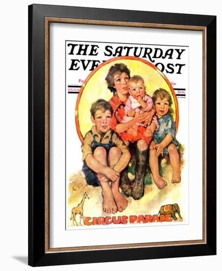 "Circus Parade," Saturday Evening Post Cover, August 25, 1928-Ellen Pyle-Framed Giclee Print