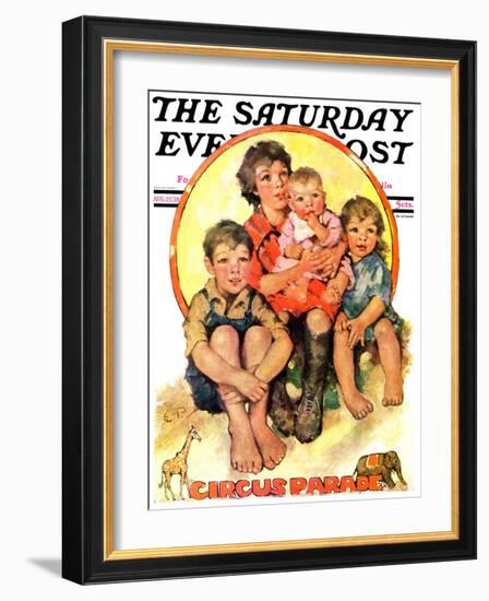 "Circus Parade," Saturday Evening Post Cover, August 25, 1928-Ellen Pyle-Framed Giclee Print