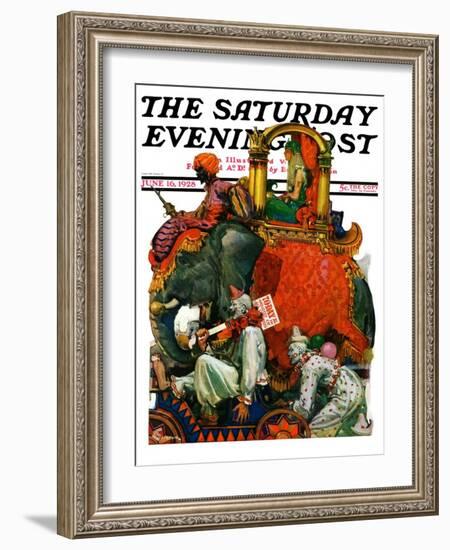 "Circus Parade," Saturday Evening Post Cover, June 16, 1928-Elbert Mcgran Jackson-Framed Giclee Print