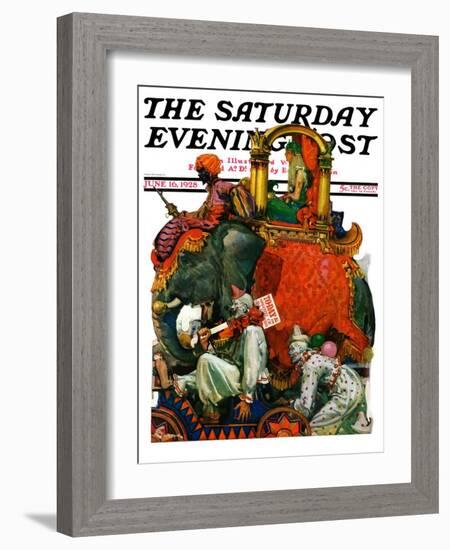 "Circus Parade," Saturday Evening Post Cover, June 16, 1928-Elbert Mcgran Jackson-Framed Giclee Print